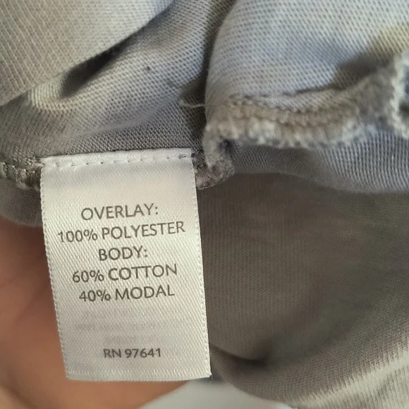 J.Jill Gray Crochet Lace Overlay 3/4 Sleeve Blouse Sz 4XL Women - Picture 9 of 10